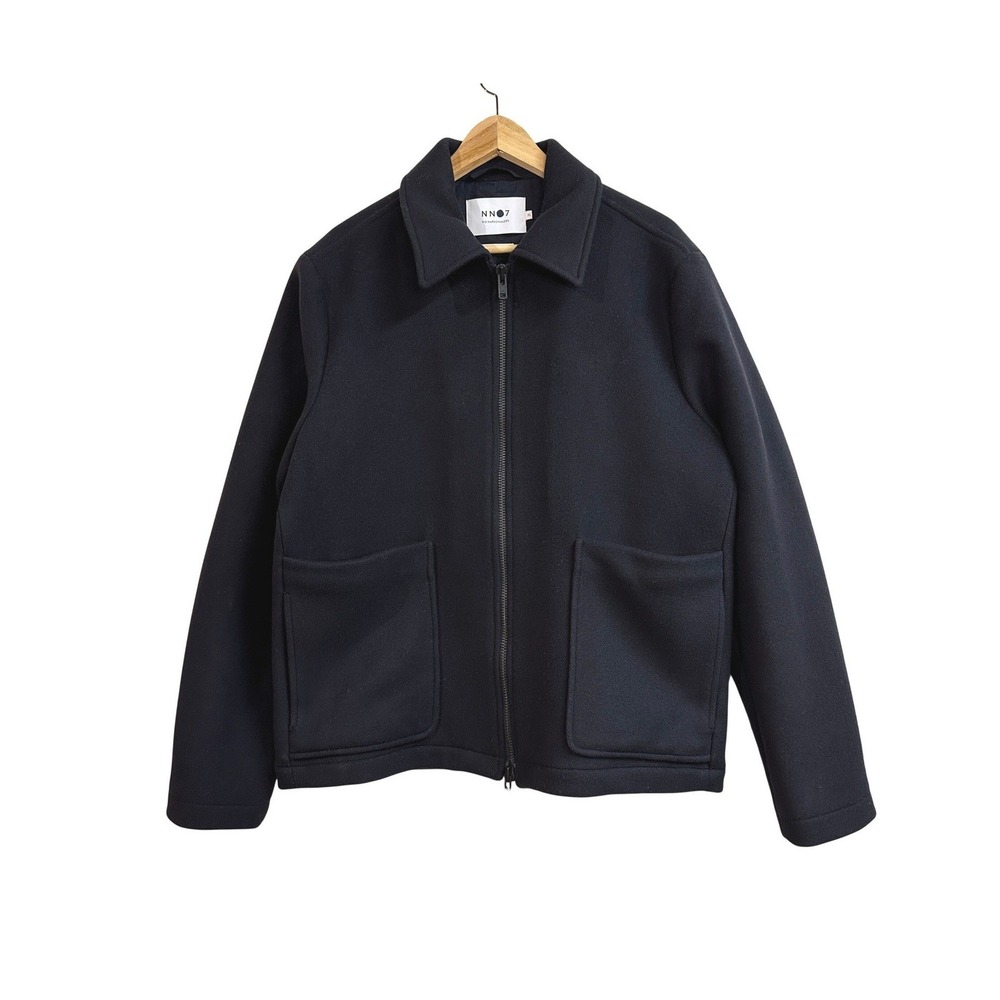 NN07 No Nationality Gael‎ 8268 Brushed Wool Blend Jacket Mens Navy Italian XL